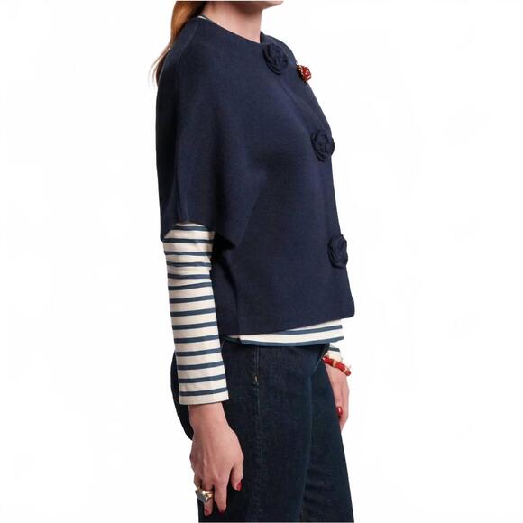 NEW FRANCES VALENTINE carnegie shrug in navy - Picture 4 of 7